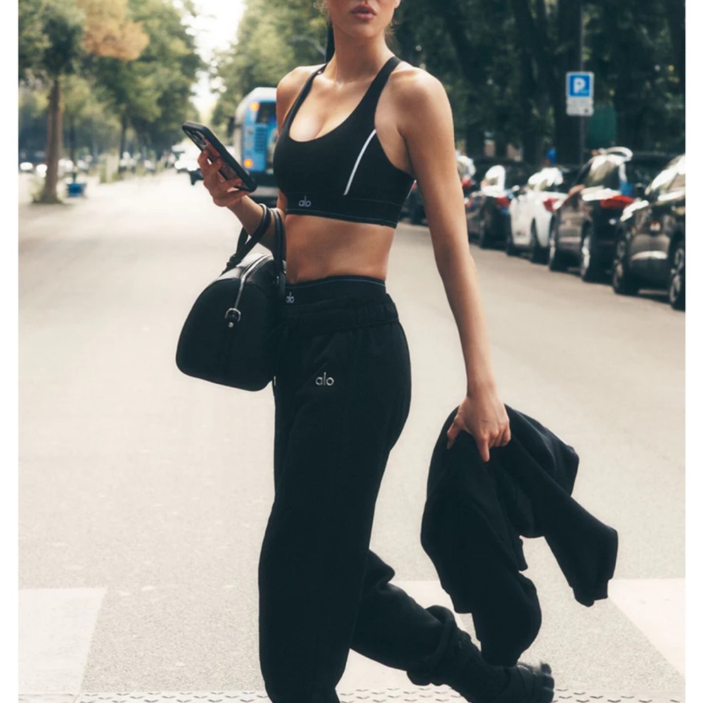 ALO Yoga Black High-Rise Track Joggers